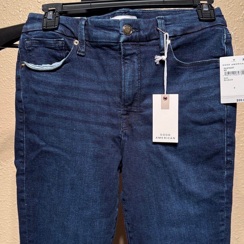 Women’s size 6/28 dark blue denim skinny stretch jeans retail $99 mid rise - Picture 3 of 11